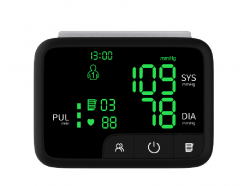 AOJ-35D家用高精度小巧腕式血压计智能语音血压测量仪（黑色）